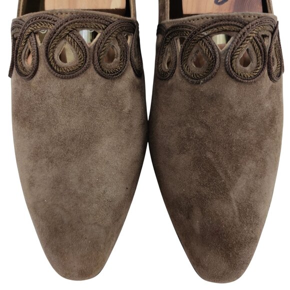 NEW Versani Italian Women's Size 6.5B Brown Suede Dress Heels Loafers Slip-ons - Picture 2 of 9